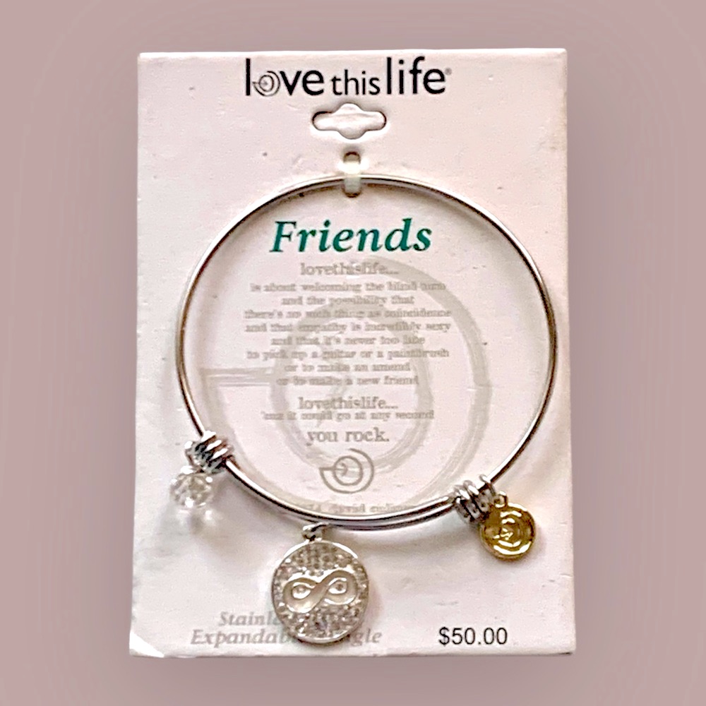Love This Life Stainless Steel Eternal Friendship Adjustable Charm Bracelet 15$